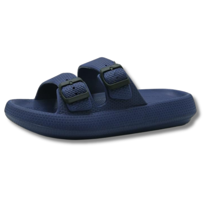 Women and Men Pillow Slippers Double Buckle Adjustable Slides