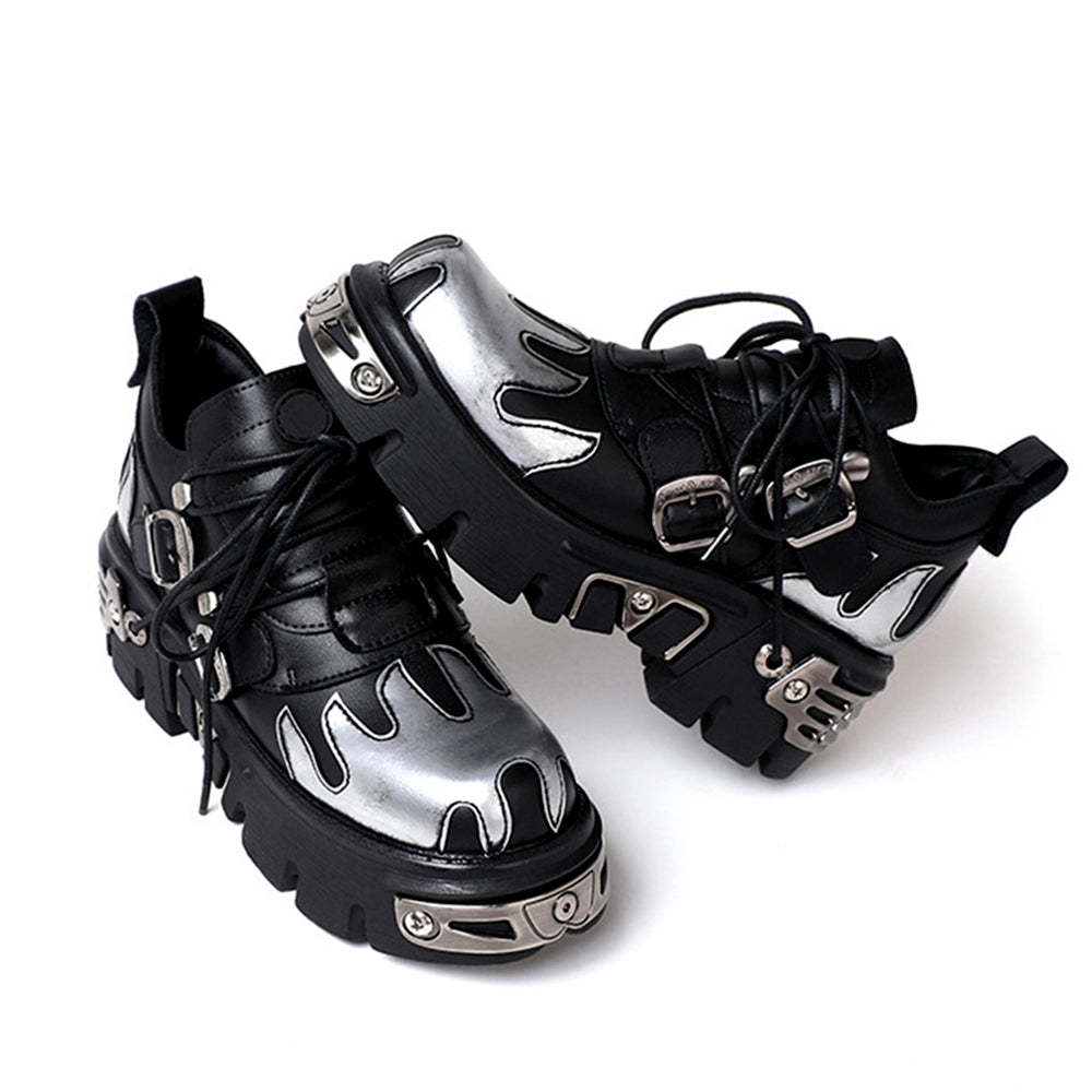 Punk Style Lace Up Shoes