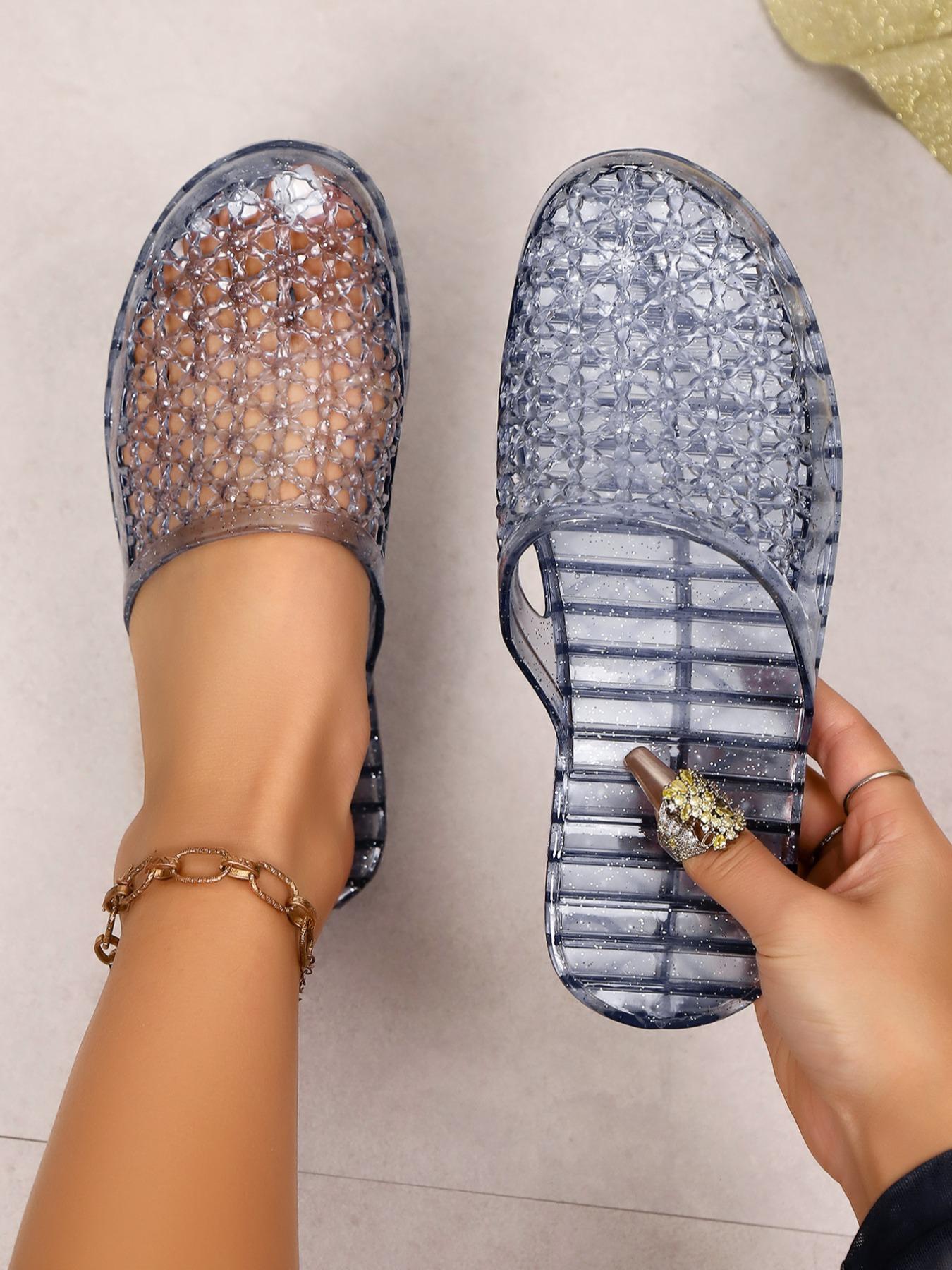 Casual Summer Indoor Outdoor Transparent Walking Slides For Women