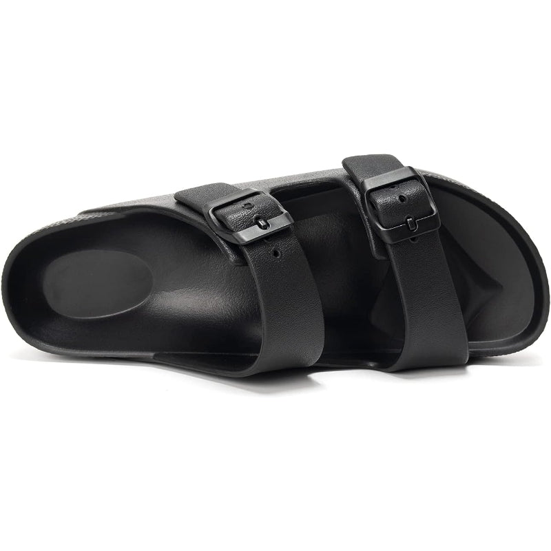Double Buckle Adjustable Flat Sandals