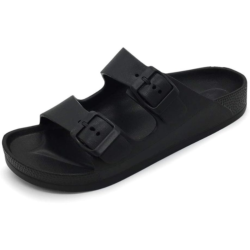 Double Buckle Adjustable Flat Sandals