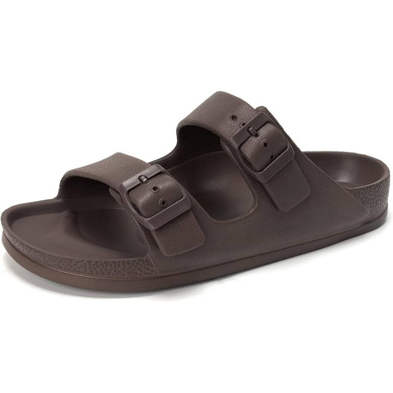 Double Buckle Adjustable Flat Sandals