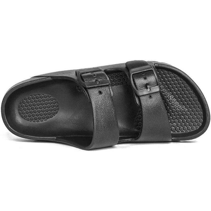 Double Buckle Adjustable Flat Sandals