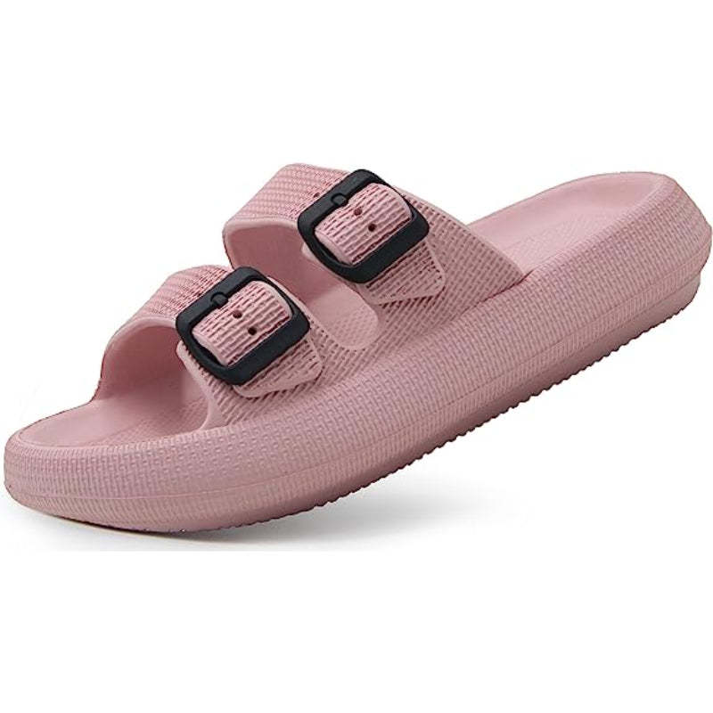 Double Buckle Adjustable Flat Sandals