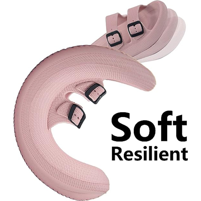 Double Buckle Adjustable Flat Sandals