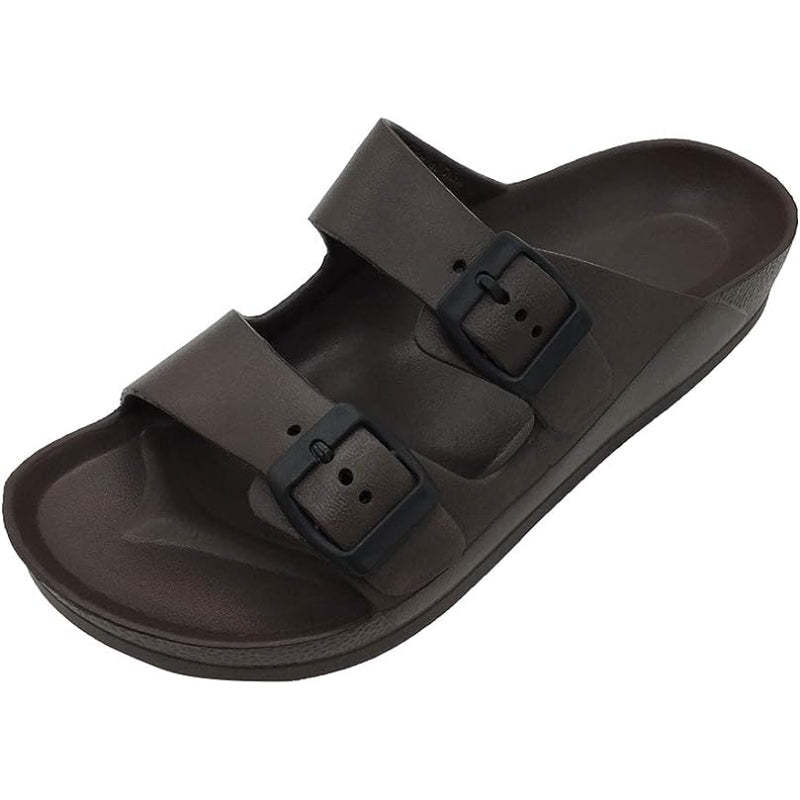 Double Buckle Adjustable Flat Sandals