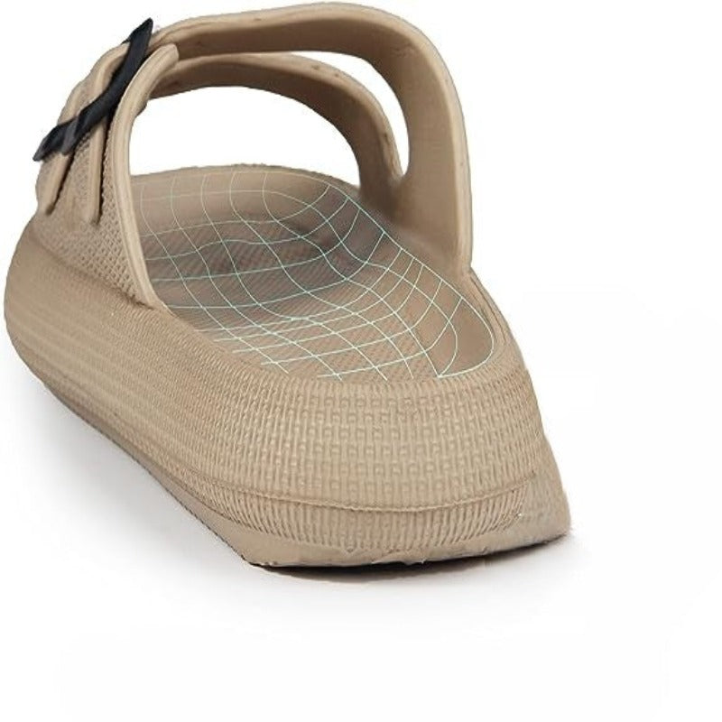 Double Buckle  Plain Patterned Sandals