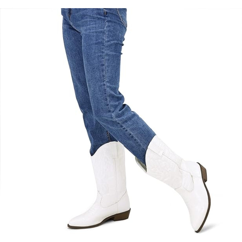 Embroidered Pointed Boots