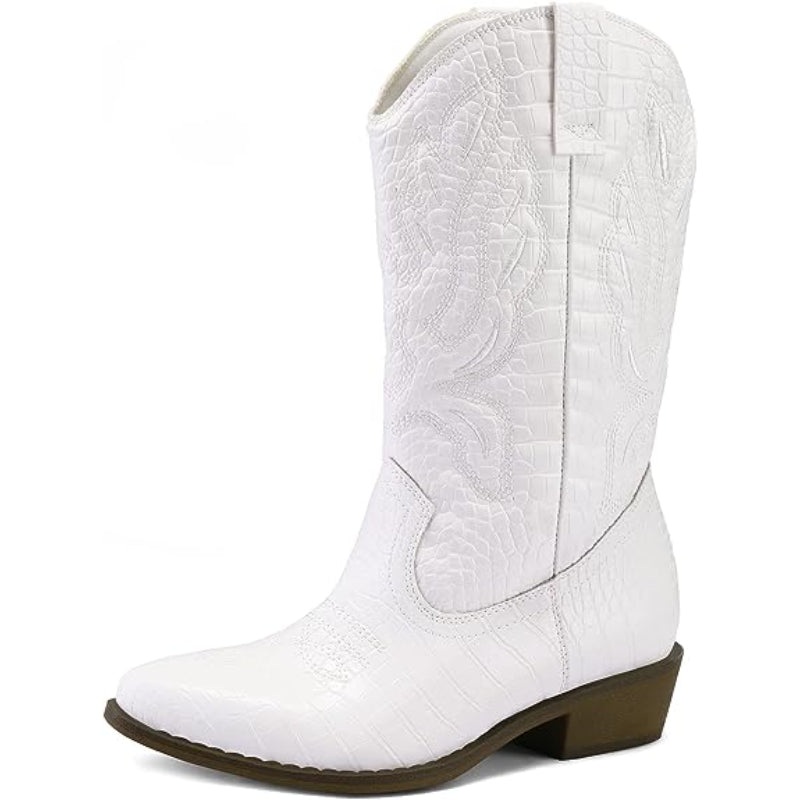 Embroidered Pointed Boots