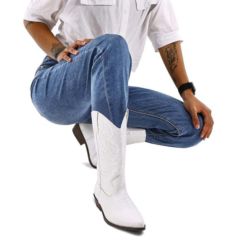 Embroidered Pointed Boots