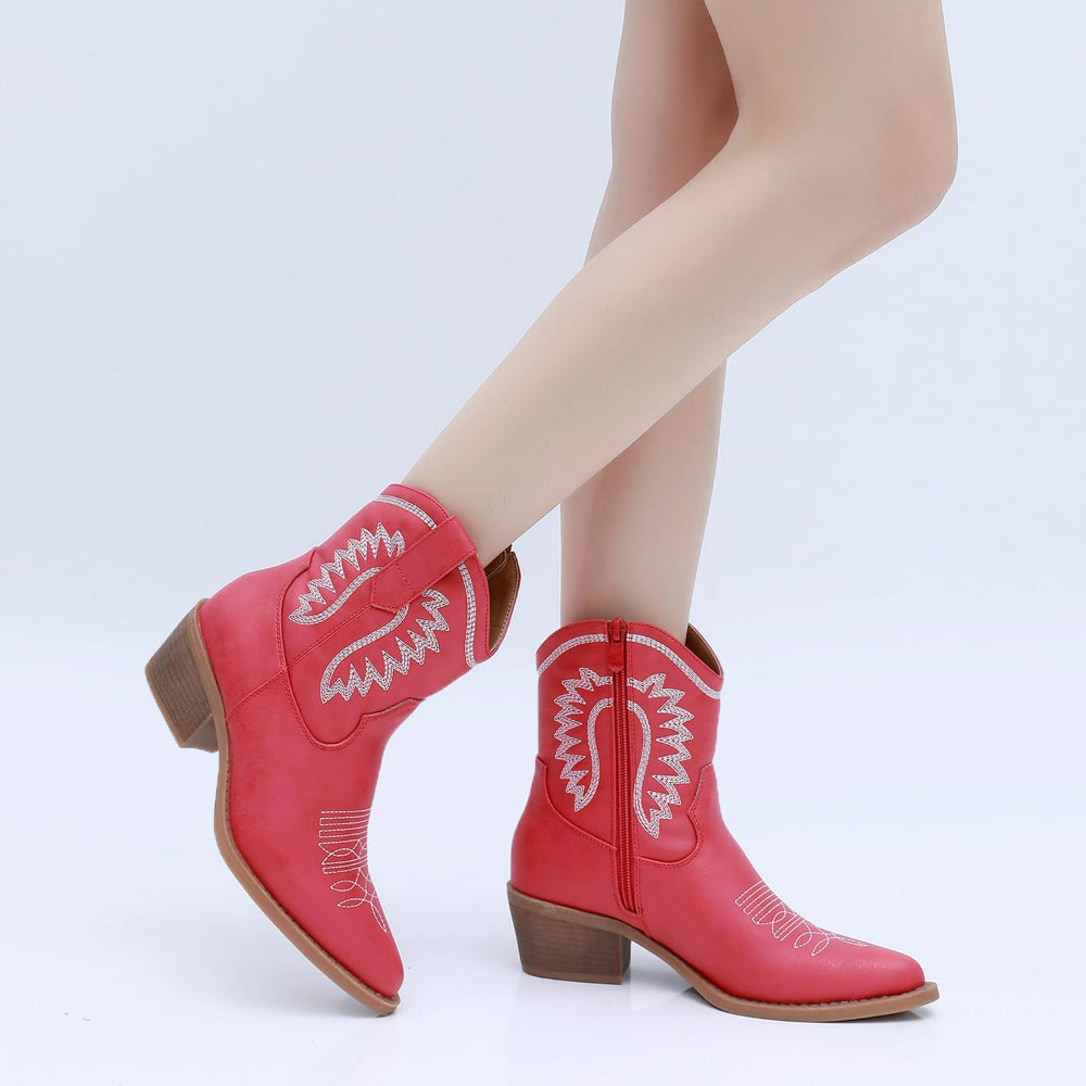 Embroidery Print Patterned Boots