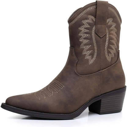 Embroidery Print Patterned Boots