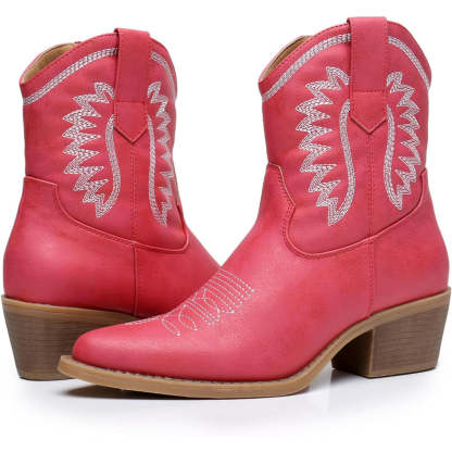 Embroidery Print Patterned Boots