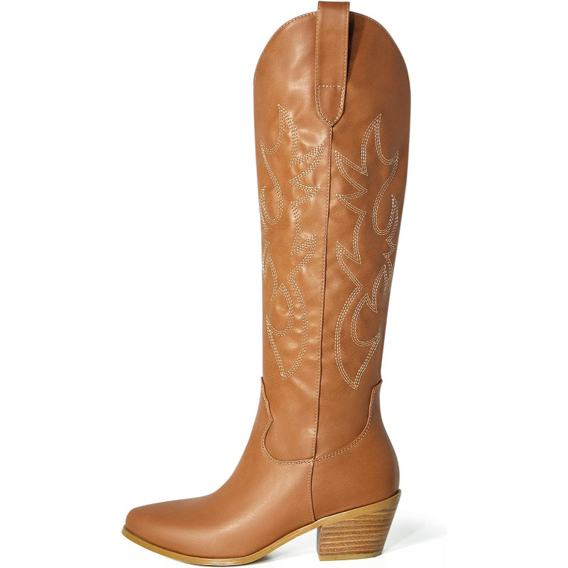 Pull On Embroidery Printed Boots