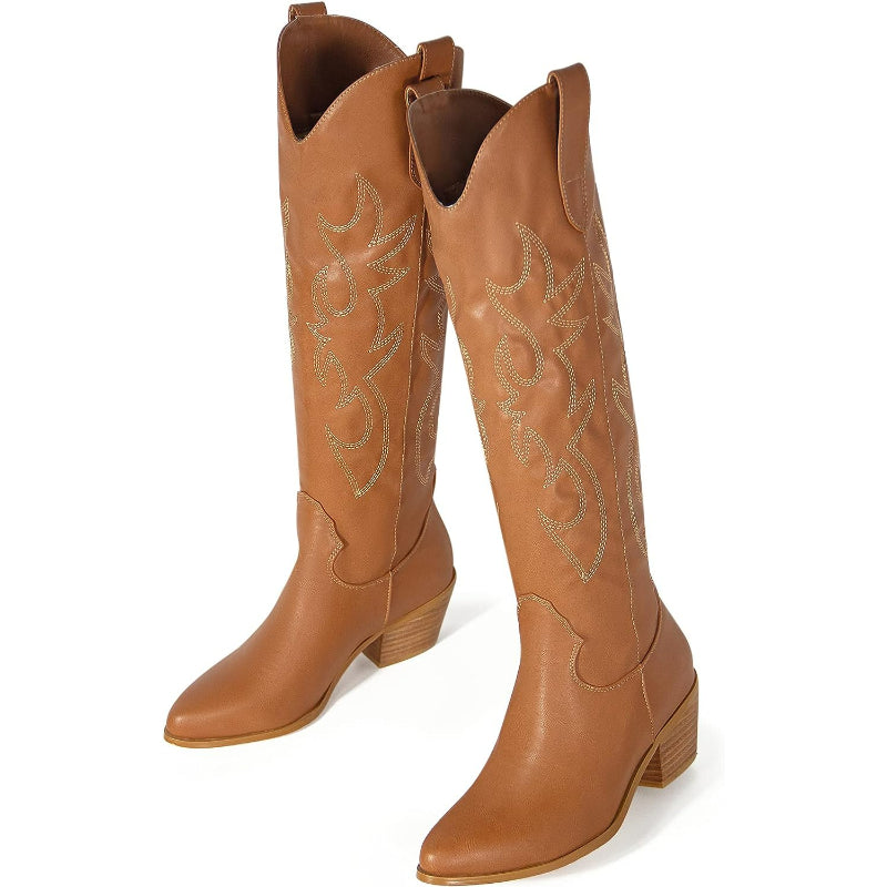 Pull On Embroidery Printed Boots