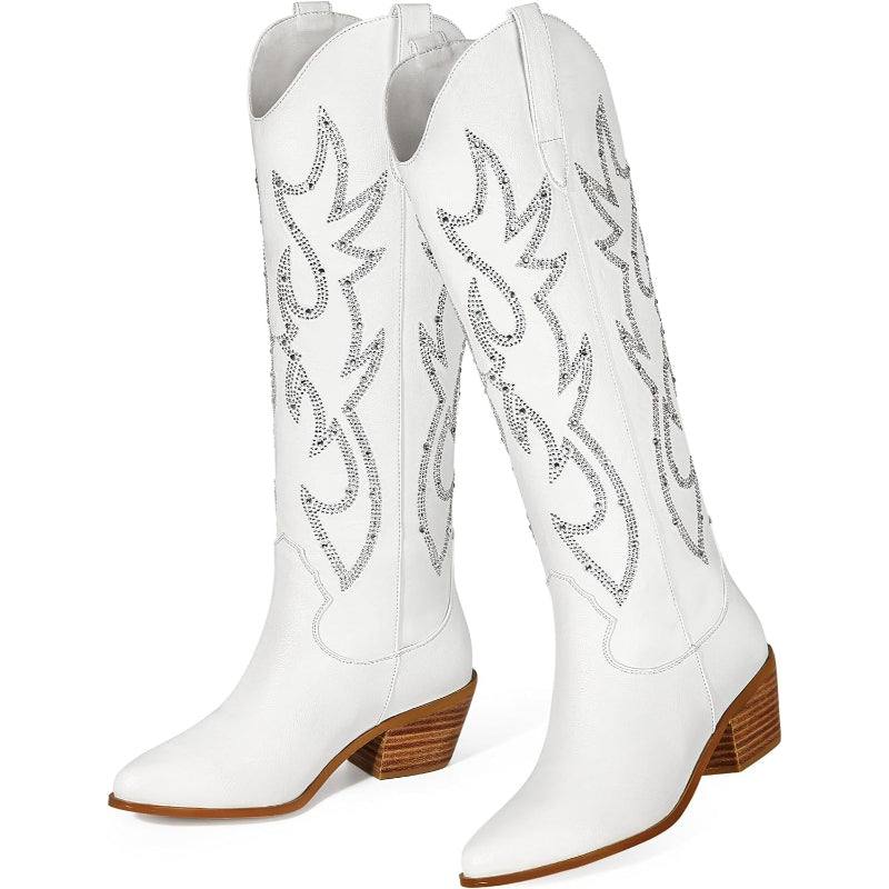 Pull On Embroidery Printed Boots