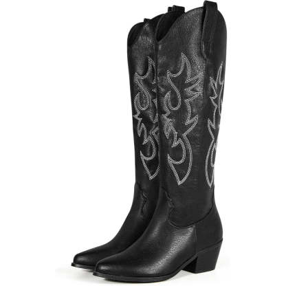 Pull On Embroidery Printed Boots