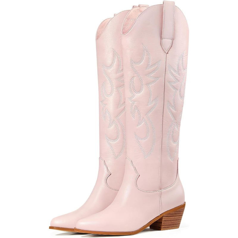 Pull On Embroidery Printed Boots