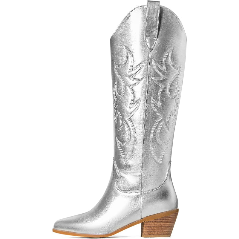 Pull On Embroidery Printed Boots