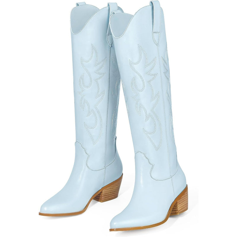 Pull On Embroidery Printed Boots