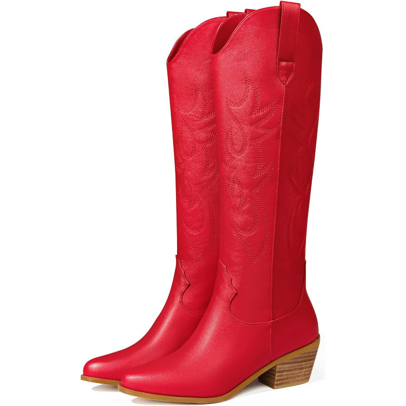 Pull On Embroidery Printed Boots