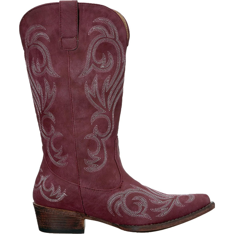 Embroidery Shaft Boots