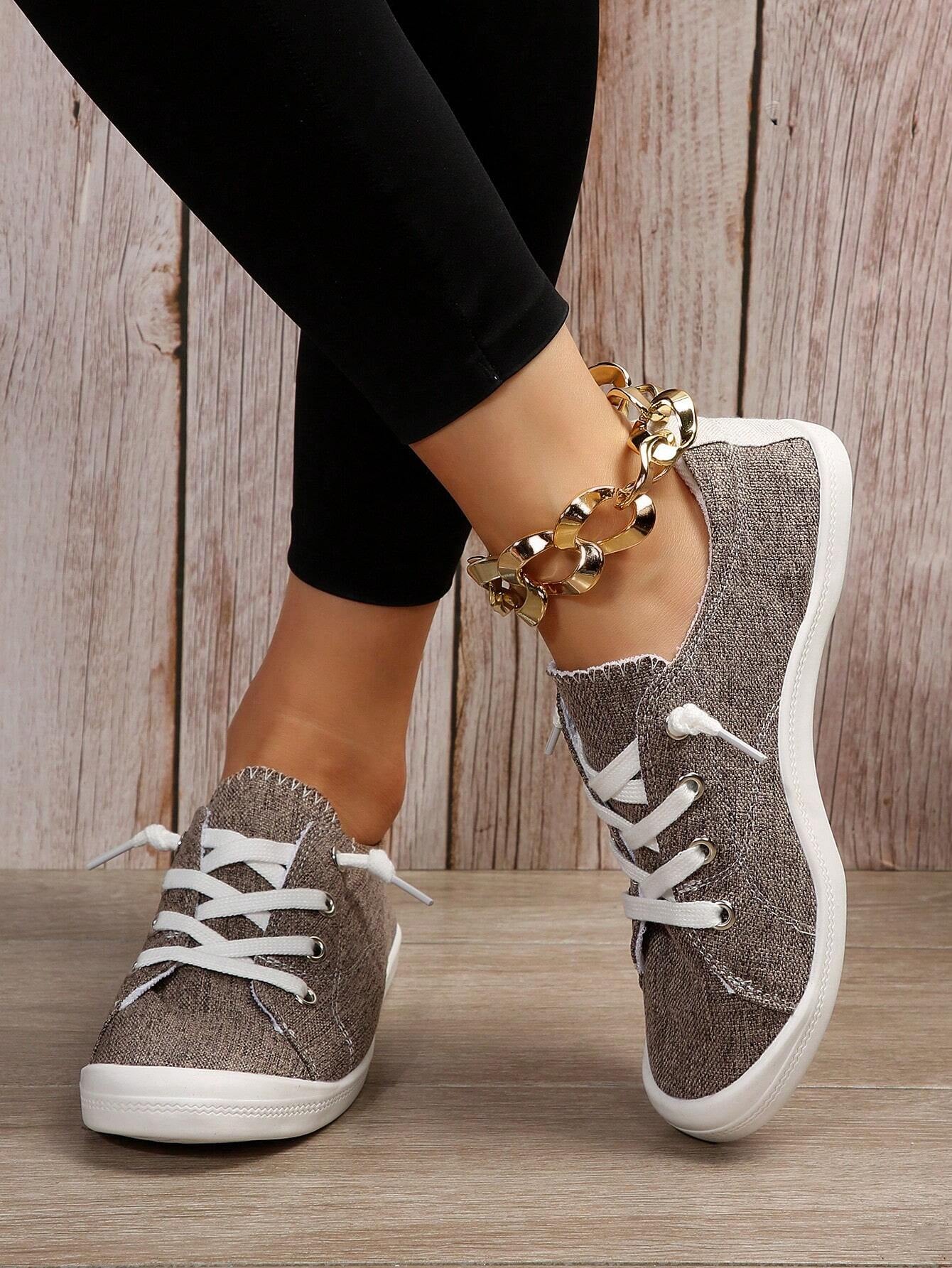 Front Lace Up Casual Canvas Shoes