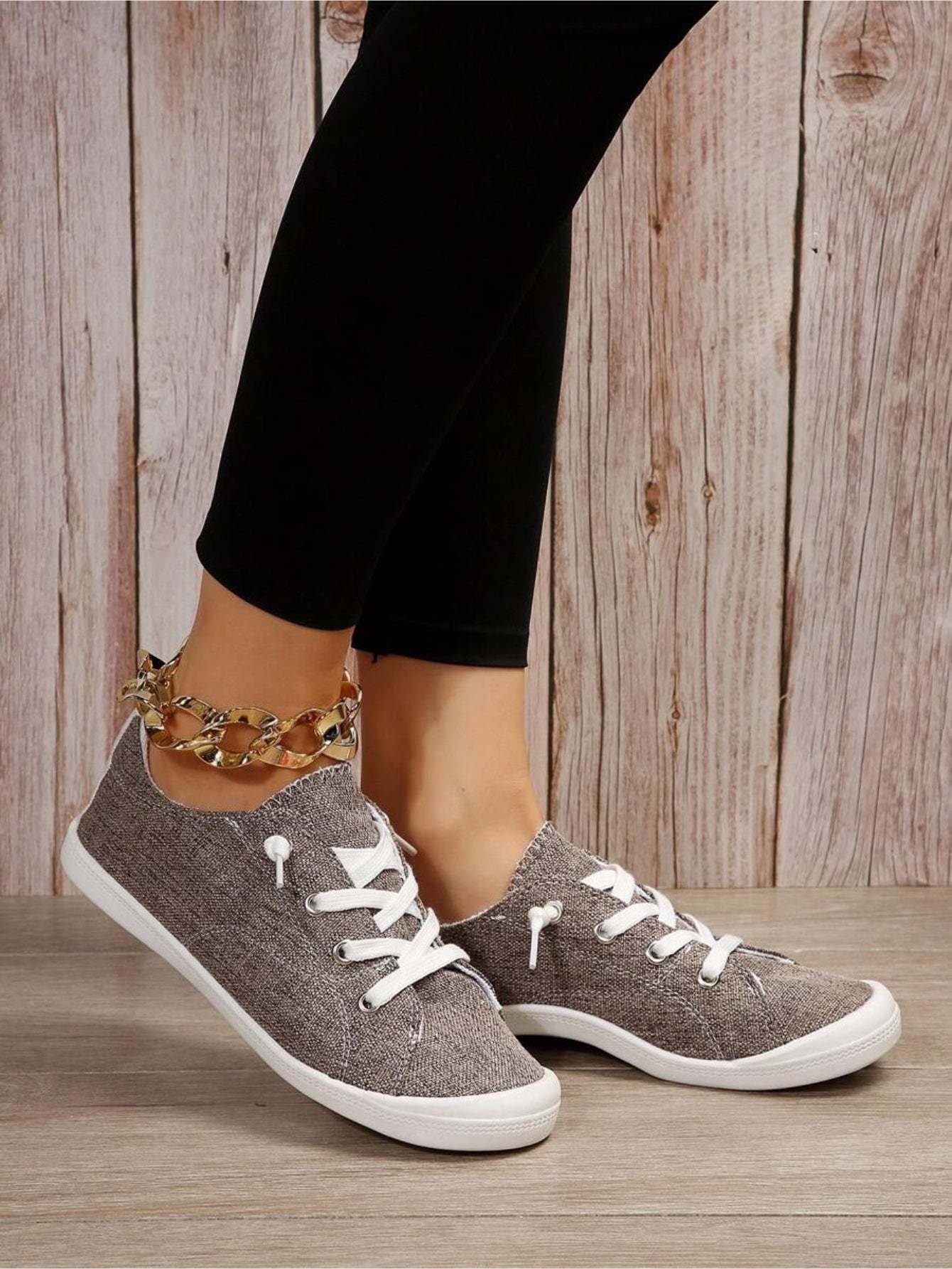 Front Lace Up Casual Canvas Shoes