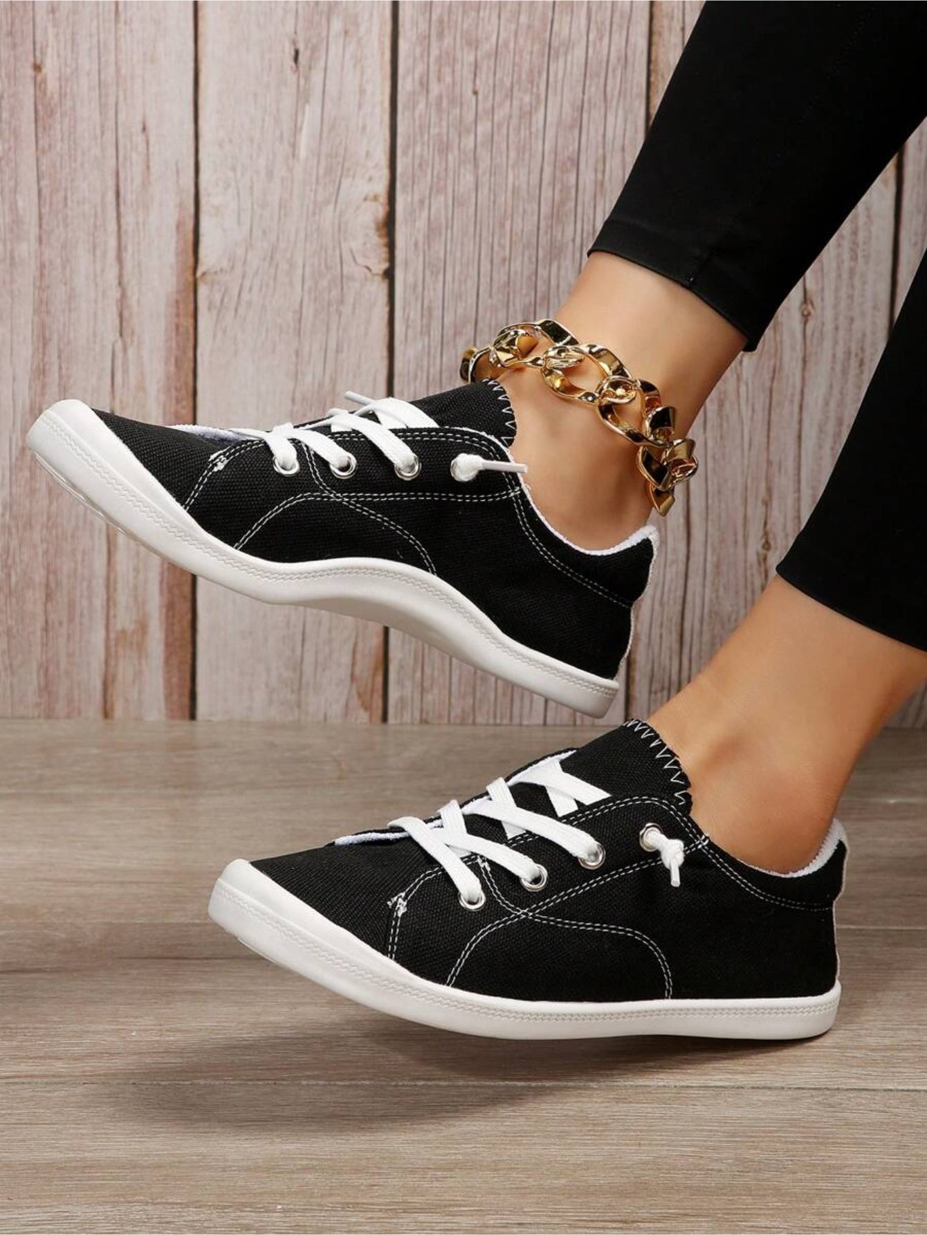 Front Lace Up Casual Canvas Shoes