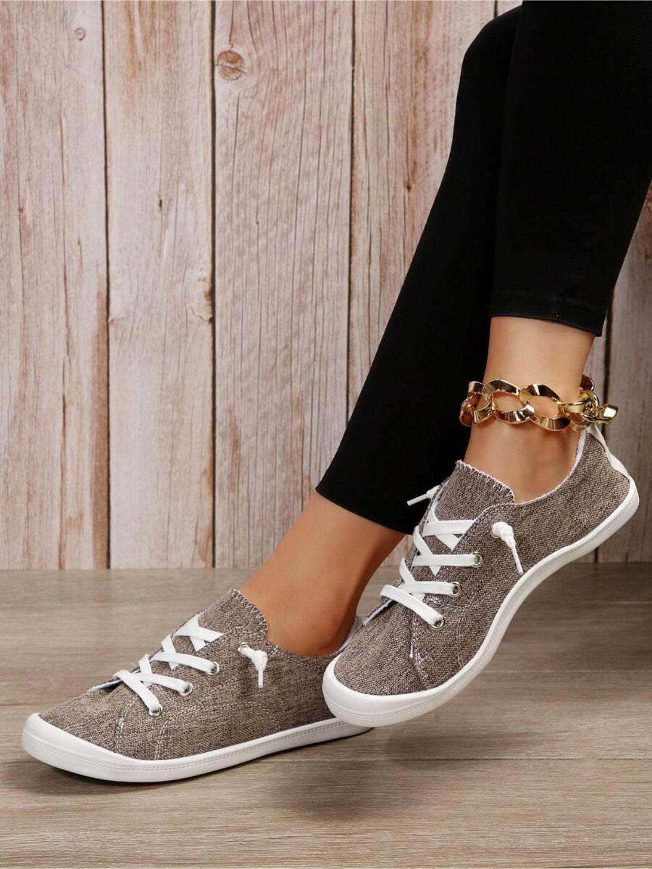 Front Lace Up Casual Canvas Shoes
