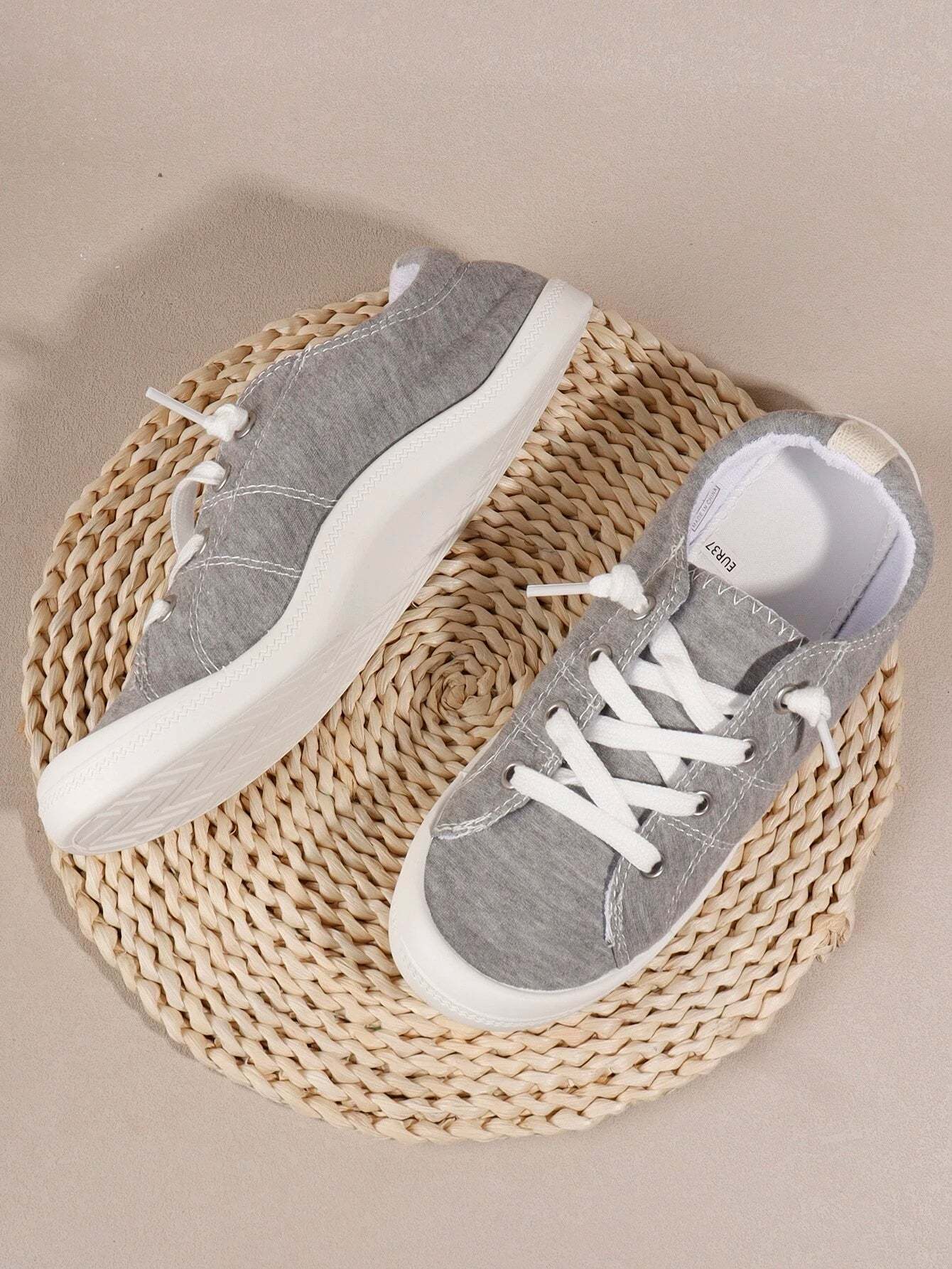 Front Lace Up Casual Canvas Shoes