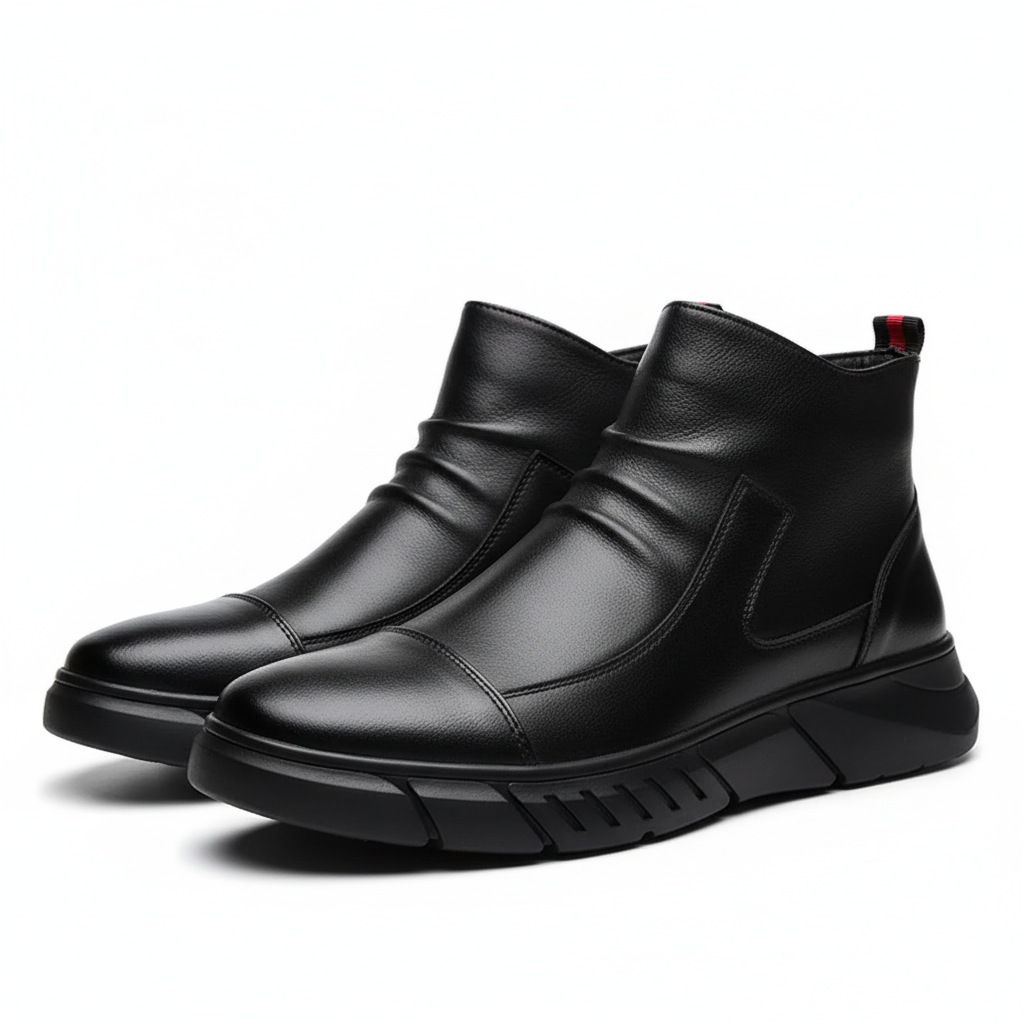 Non Slip Leather Zipper Boots