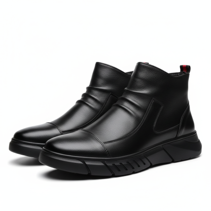 Non Slip Leather Zipper Boots