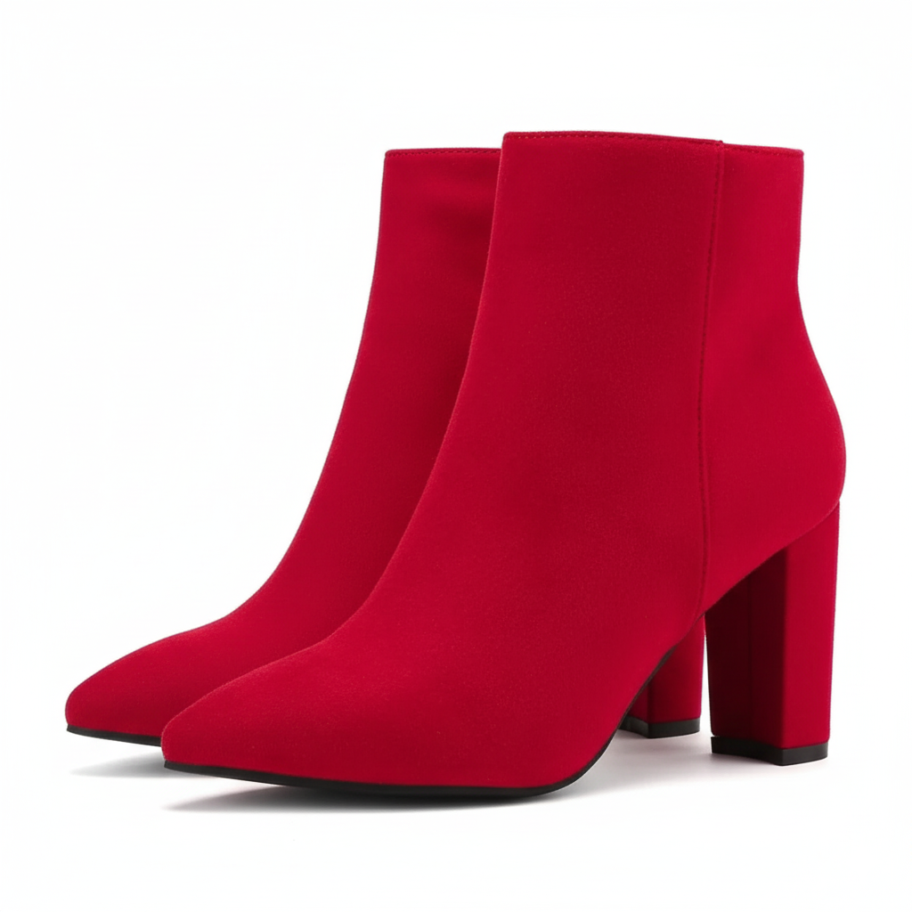 Pointed Block Heeled Boots
