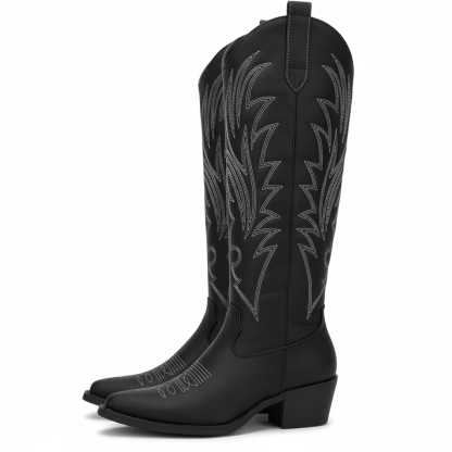 Stitched Up Embroidery Artwork Printed Boots