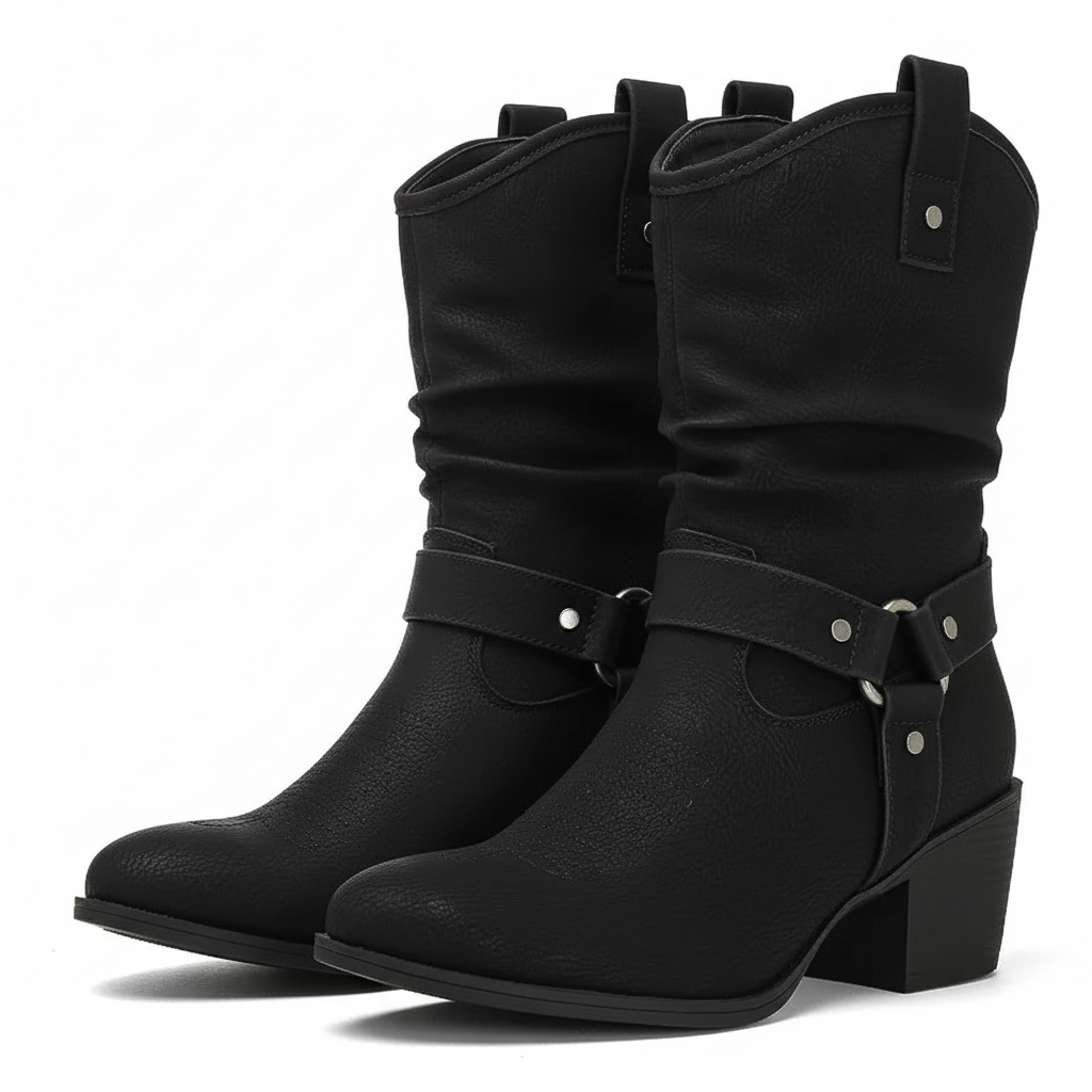 Zip Up Patterned Shaft Boots