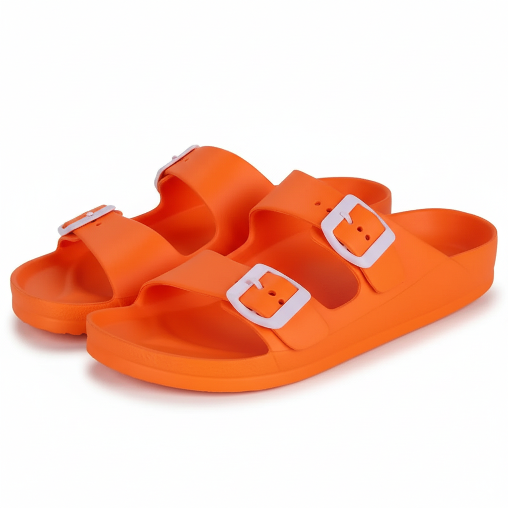 Double Buckle Adjustable Flat Sandals