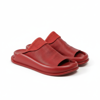 Comfortable Leather Platform Slippers
