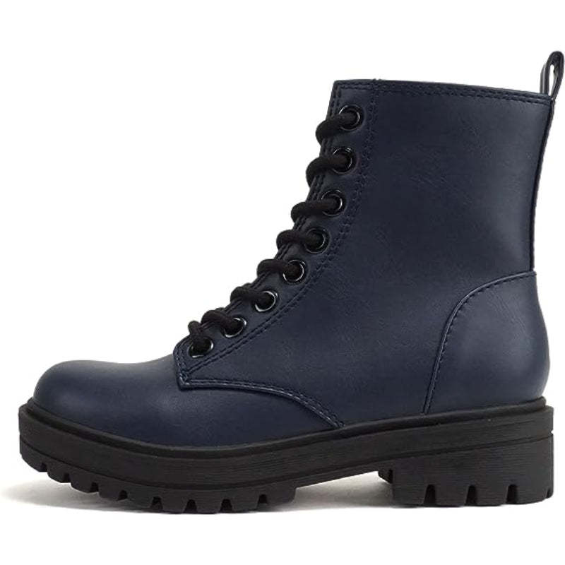 Lug Sole Lace Up And Zipper Boots