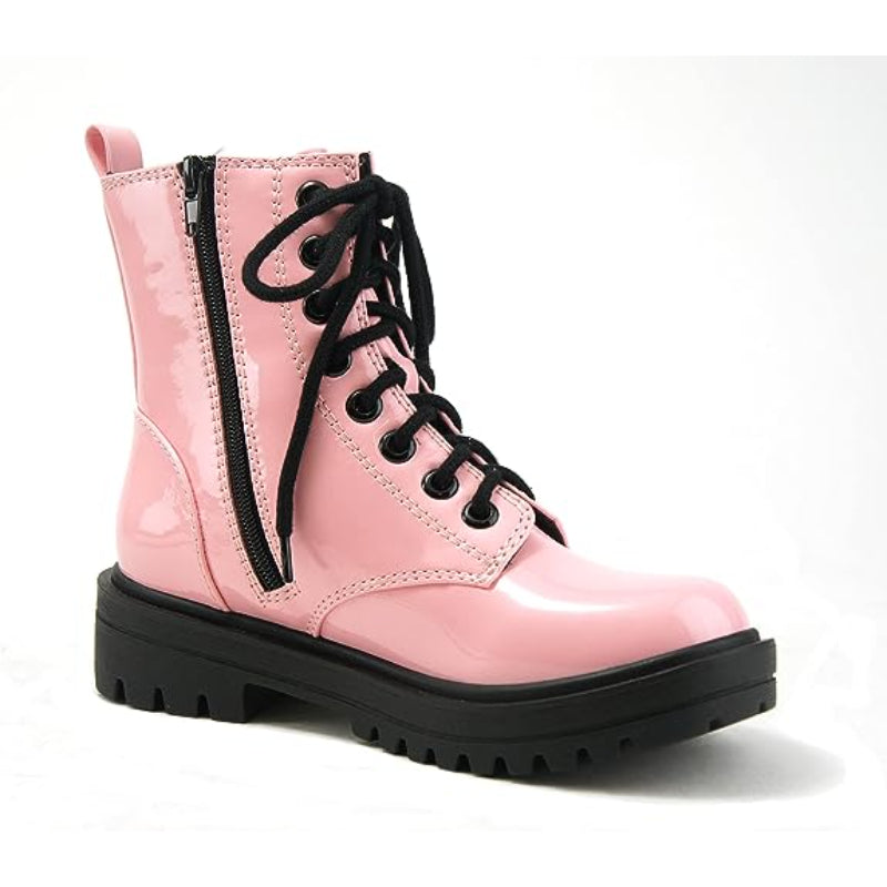 Lug Sole Lace Up And Zipper Boots