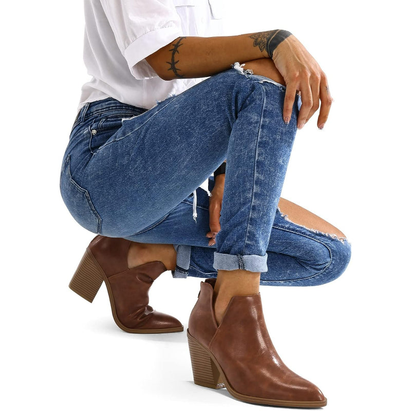 Pointed Patterned Boots