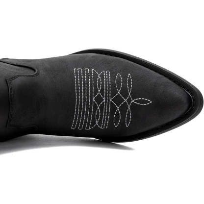 Stitched Up Embroidery Artwork Printed Boots