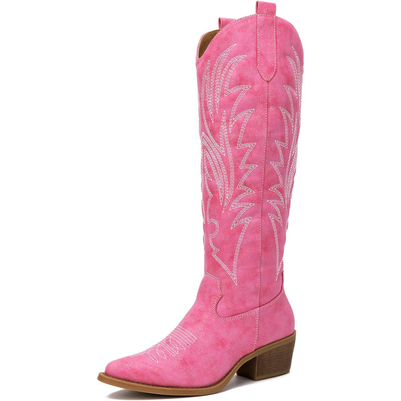 Stitched Up Embroidery Artwork Printed Boots