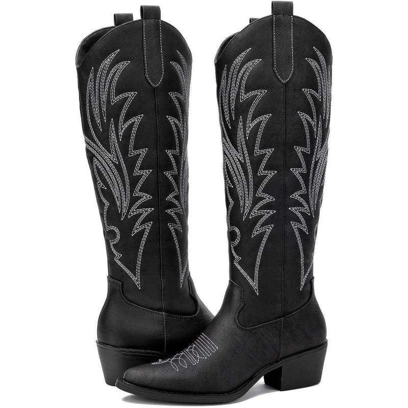 Stitched Up Embroidery Artwork Printed Boots