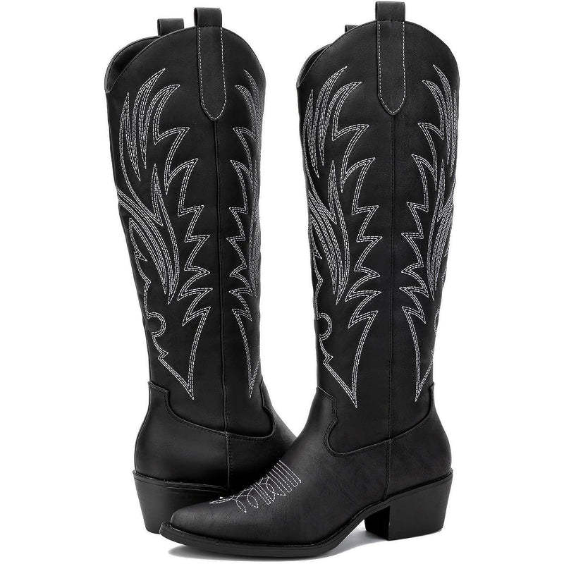 Stitched Up Embroidery Artwork Printed Boots