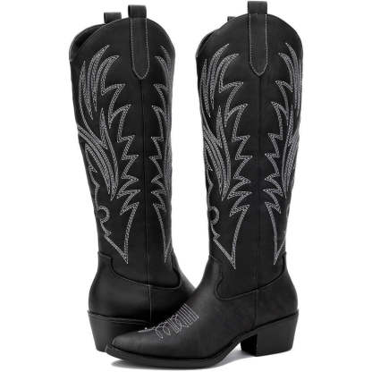 Stitched Up Embroidery Artwork Printed Boots