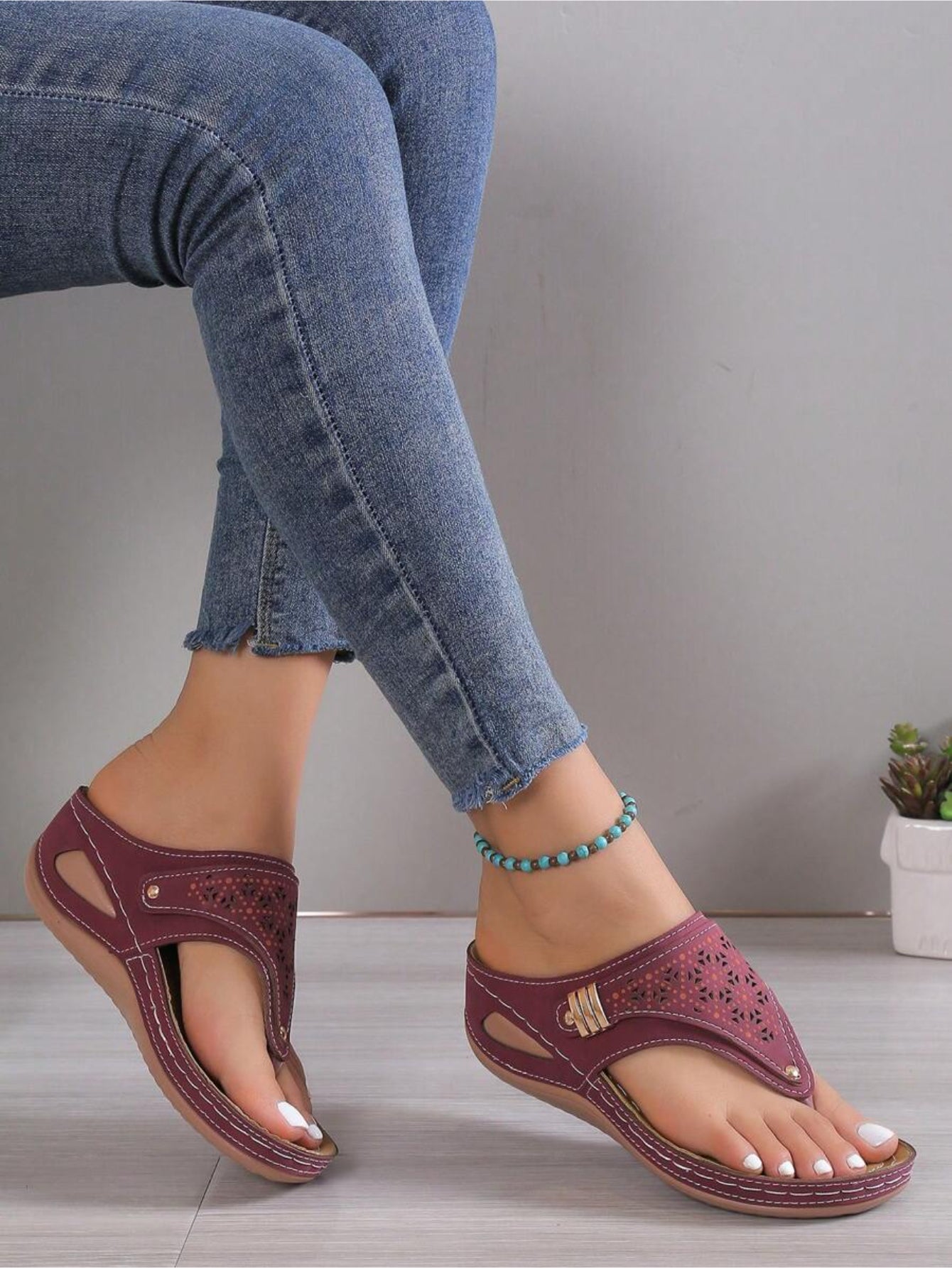 Thick Sole Wedge Slippers