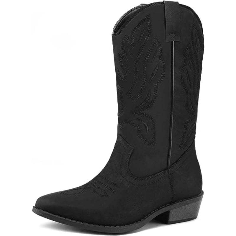Western Embroidered Pointed Boots