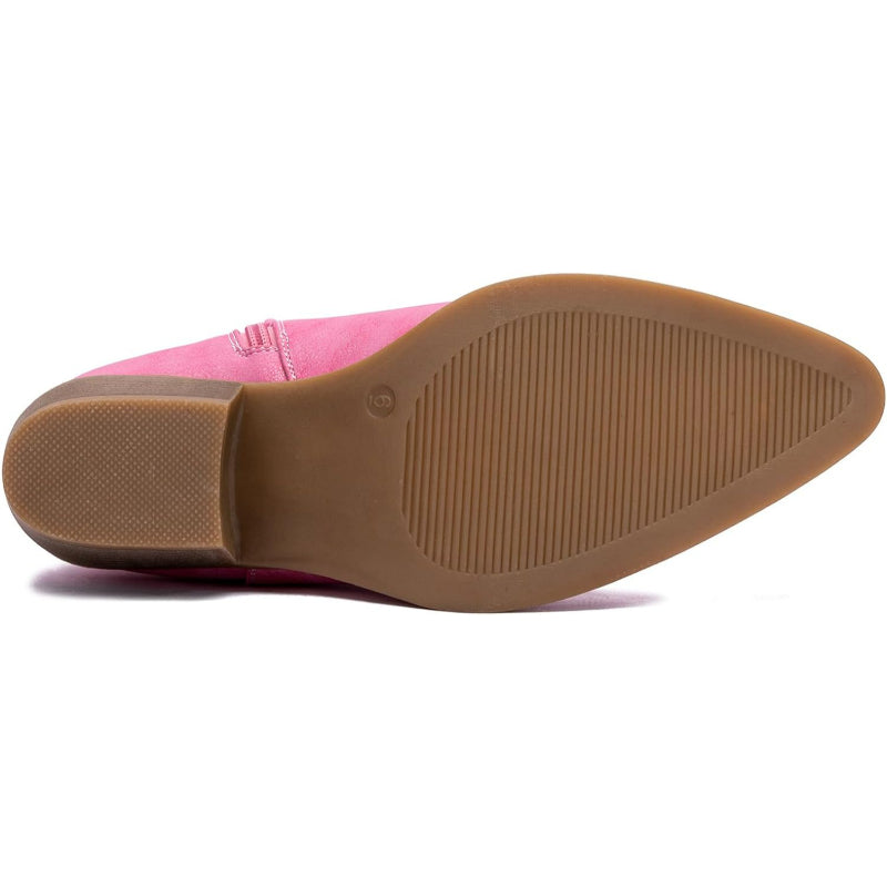 Zip Up Embroidery Shaft Boots