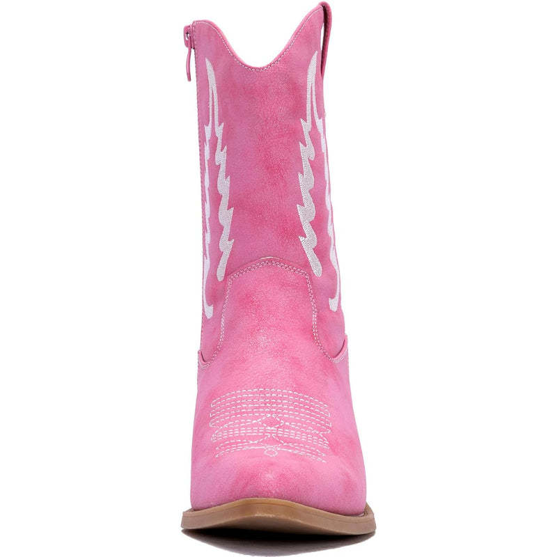 Zip Up Embroidery Shaft Boots